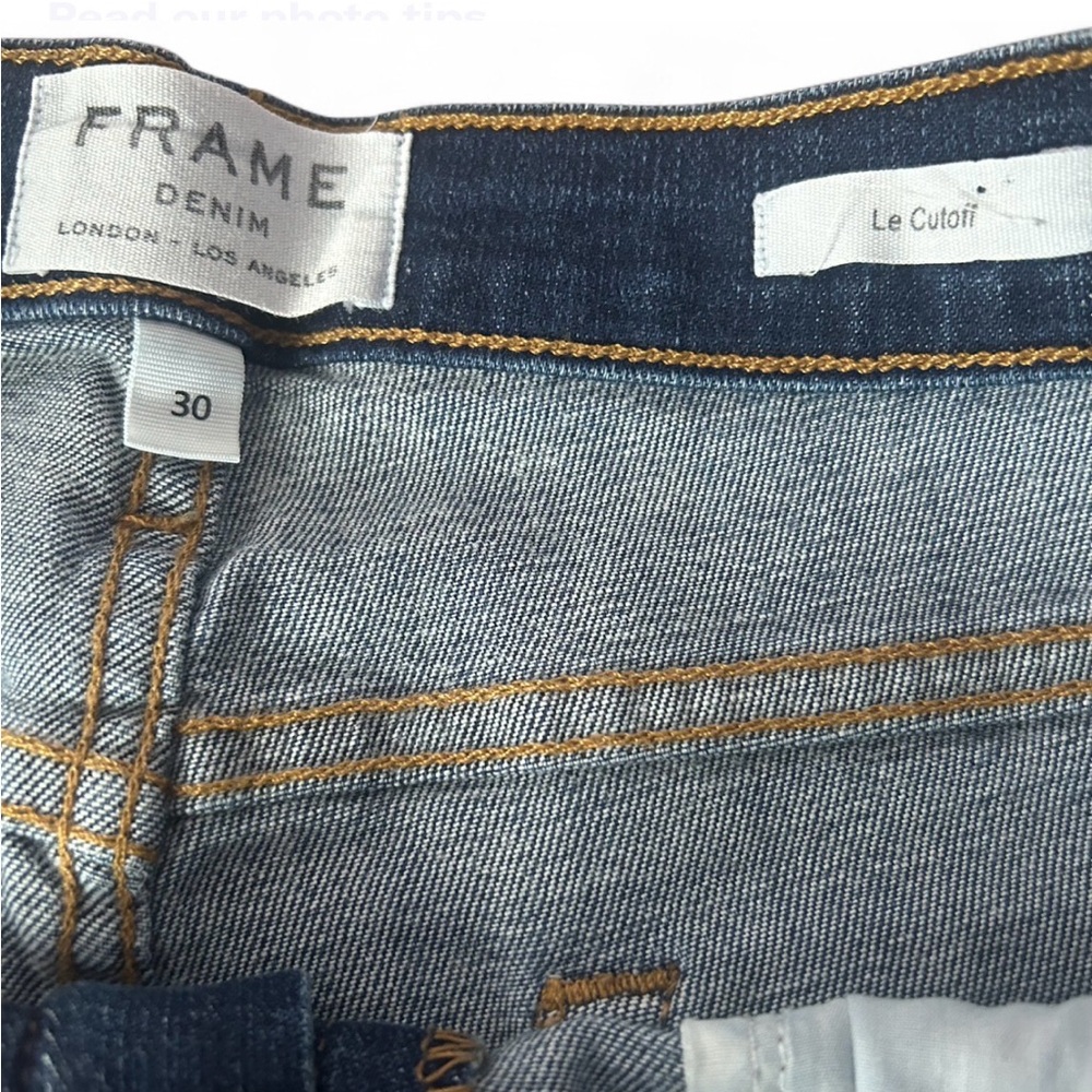 FRAME Shorts Le Cutoff Denim Womens 30 Blue Raw Hem Festival Boho USA LC179 - Picture 4 of 8